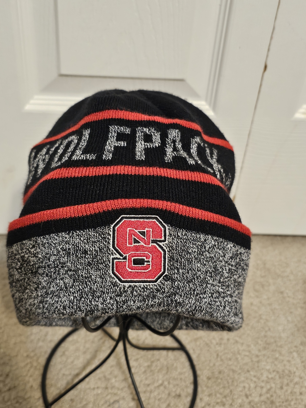 NC State Wolfpack Top of the World Heathered Black & Gray Knit Beanie